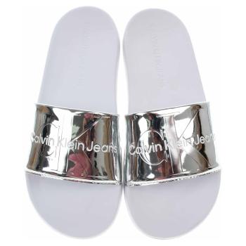 Dámske plážové papuče Calvin Klein YW0YW00638 00T silver 41