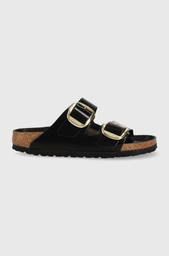 Kožené šľapky Birkenstock Arizona dámske, čierna farba, 1021476