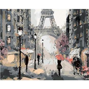 Maľovanie podľa čísel – Paríž a ľudia s ružovými dáždnikmi (HRAbz33256nad)