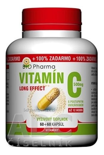 BIO Pharma Vitamín C 500mg Long Effect cps 60+60 (100% ZADARMO) (120 ks)