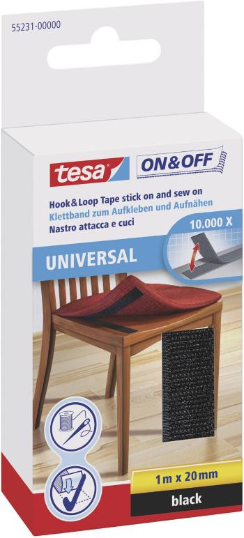 TESA On & Off 55231-00-01 pásik so suchým zipsom lepiaci, na našitie háčiková a flaušová časť (d x š) 1000 mm x 20 mm či