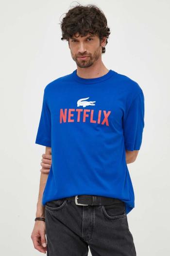 Bavlnené tričko Lacoste x Netflix vzorované