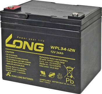 Long WPL34-12 WPL34-12 olovený akumulátor 12 V 34 Ah olovený so skleneným rúnom (š x v x h) 197 x 170 x 131 mm skrutkova