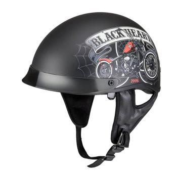 Moto prilba W-TEC Black Heart Rednut Farba Skulls/Matt Black, Veľkosť XL (61-62)