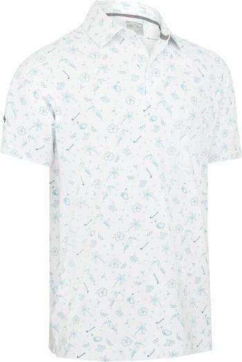 Callaway Mens All Over Golf & Tucan Print Polo Bright White L