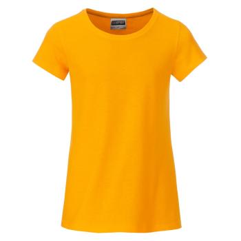 James & Nicholson Klasické dievčenské tričko z biobavlny 8007G - Zlato žltá | XS