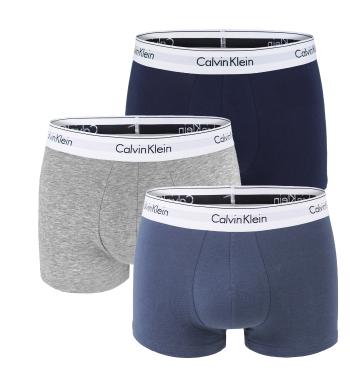 Calvin Klein - boxerky 3PACK extra soft Modern cotton stretch grey heather & new navy - limitovaná edícia-L (91-96 cm)