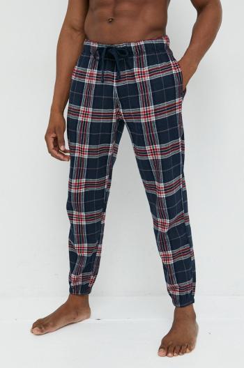 Pyžamové nohavice Abercrombie & Fitch pánske, tmavomodrá farba, vzorovaná