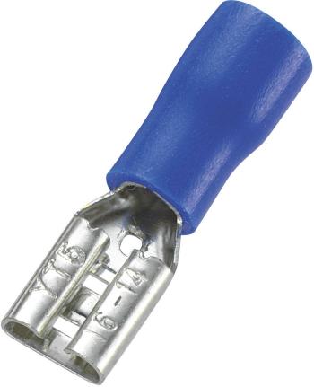 TRU COMPONENTS 1572132 faston zásuvka  Šírka zástrčky: 4.8 mm Hrúbka konektora: 0.5 mm 180 ° čiastočne izolované modrá 1