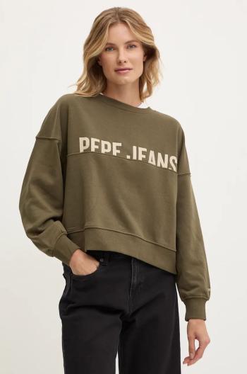 Mikina Pepe Jeans GAYLE dámska, zelená farba, s potlačou, PL581452