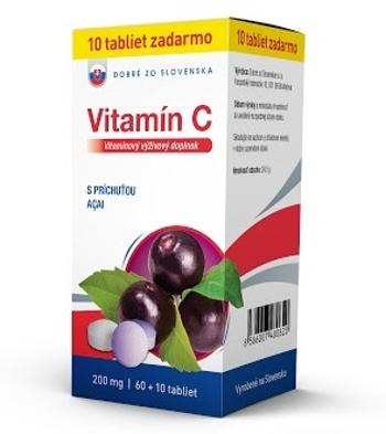 Dobré zo Slovenska Vitamín C 200 mg príchuť ACAI 70 tabliet