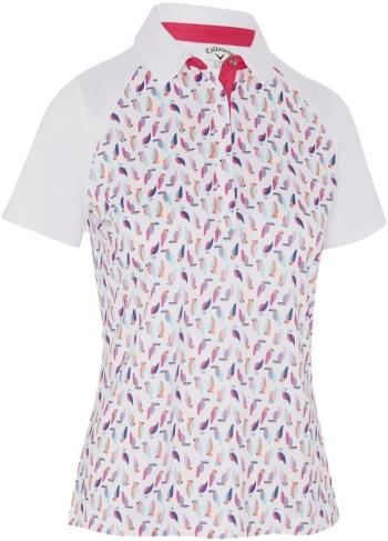 Callaway Birdie/Eagle Printed Short Sleeve Womens Brilliant White M Polo košeľa