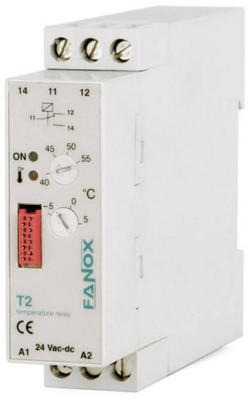 Fanox kontrolné relé 24 V/DC, 24 V/AC 1 prepínací 1 ks T2-24 VAC/DC teplota