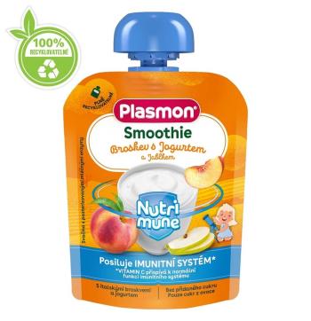 PLASMON Kapsička Smoothie NUTRI-MUNE bezlepková ovocie-jogurt broskyňa a jablko 85g, 6 m+