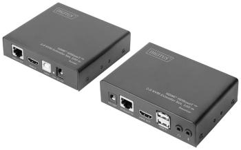 Digitus DS-55505  HDBaseT Extender (prijímač) cez prúdovú sieť, cez sieťový kábel RJ45 100 m
