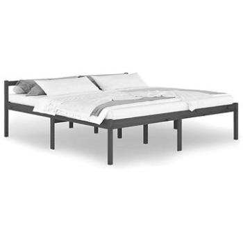 Rám postele sivý masívna borovica 200 × 200 cm, 810636