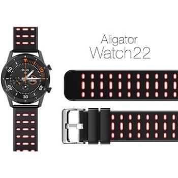 Aligator Watch 22 mm silikónový remienok Duálny červený (22AW0001)