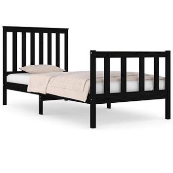 Rám postele čierny masívna borovica 75 × 190 cm Small Single, 3103872