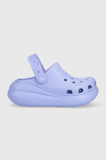 Šľapky Crocs Classic Crush Clog dámske, fialová farba, na platforme, 207521