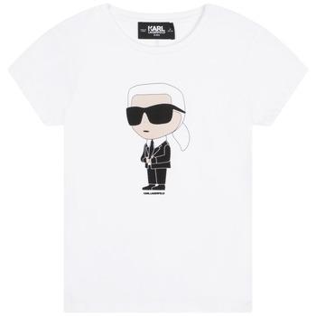Karl Lagerfeld  Tričká s krátkym rukávom Z15418-10P-C  Biela