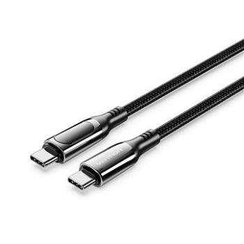 Vention Cotton Braided USB-C 2.0 5A Cable With LED Display 2 m Black Zinc Alloy Type (TAYBH)