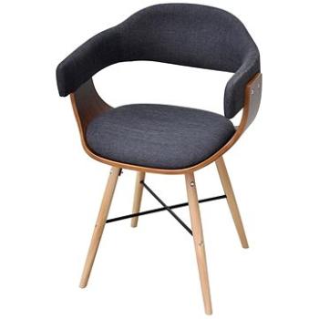 Jedálenské stoličky 4 ks tmavo sivé ohýbané drevo a textil (271946)