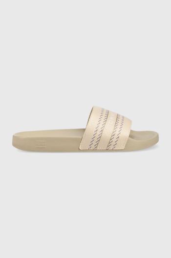 Šľapky Tommy Hilfiger TOMMY WEBBING SLIDE dámske, béžová farba, FW0FW07153