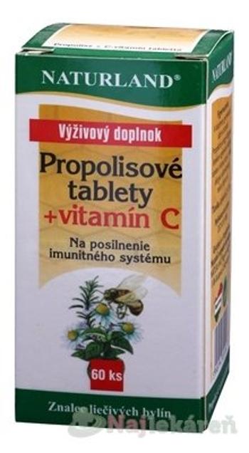 NATURLAND PROPOLISOVÉ TABLETY + VITAMÍN C, 60 tbl