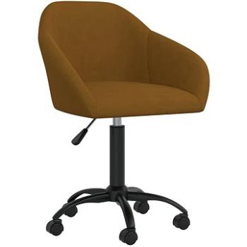 Otočná jedálenská stolička hnedá zamat, 330553