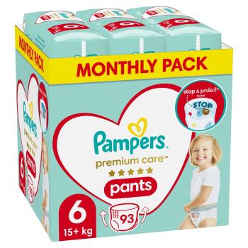 Pampers Premium Care Plienkové Nohavičky, veľkosť 6, 15kg+ 93 ks