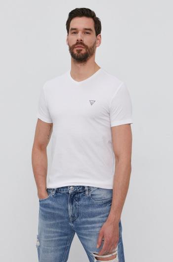 Tričko Guess (2-pak) pánske, biela farba, jednofarebné