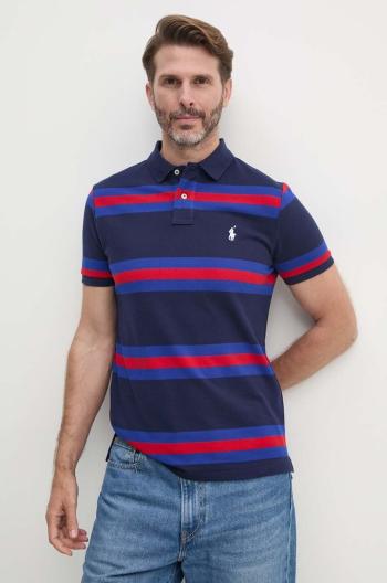 Bavlnené polo tričko Polo Ralph Lauren tmavomodrá farba, vzorované, 710951896