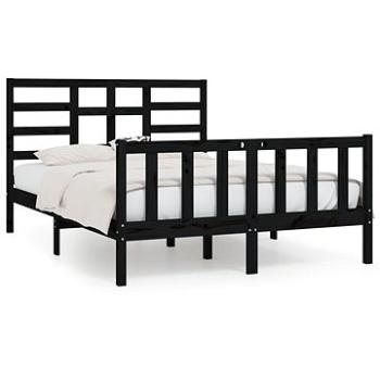 Rám postele čierny masívne drevo 150 × 200 cm King Size, 3107622