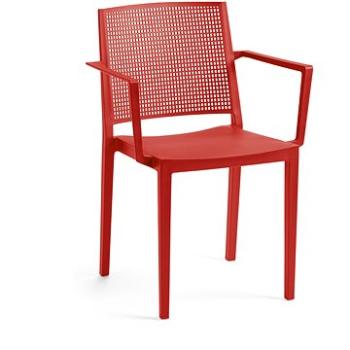 ROJAPLAST Stolička záhradná GRID ARMCHAIR, červená (5604916050620)