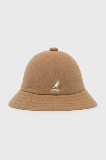 Vlnený klobúk Kangol béžová farba, vlnený