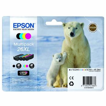 EPSON T2636 (C13T26364010) - originálna cartridge, čierna + farebná, 12,2ml/3x9,7ml