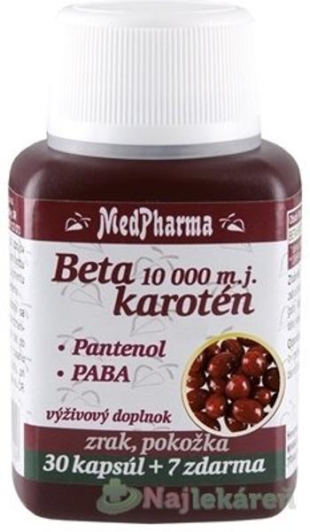MedPharma Betakarotén 10 000 m.j.+Pantenol+PABA 37 kapsúl