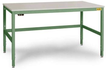 Manuflex LC3033.6011 ESD pracovný stôl CANTOLAB Spezial s gumovou doskou, š xhxv = 1250 x 800 x 752-952 mm  Farba: Rezed