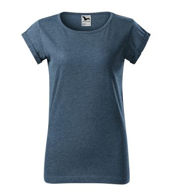 MALFINI Dámske tričko Fusion - Tmavý denim melír | S