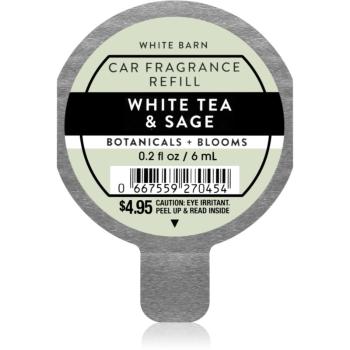 Bath & Body Works White Tea & Sage vôňa do auta náhradná náplň 6 ml