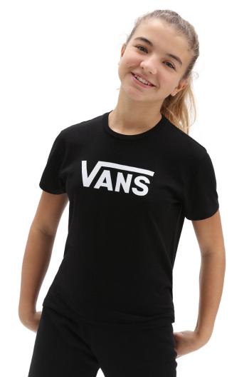 Detské bavlnené tričko Vans čierna farba