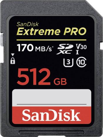 SanDisk Extreme® PRO SDXC karta 512 GB Class 10, UHS-I, UHS-Class 3, v30 Video Speed Class podpora videa 4K
