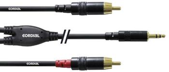 Cordial CFY3WCC audio káblový adaptér [1x jack zástrčka 3,5 mm - 2x cinch zástrčka] 3.00 m čierna