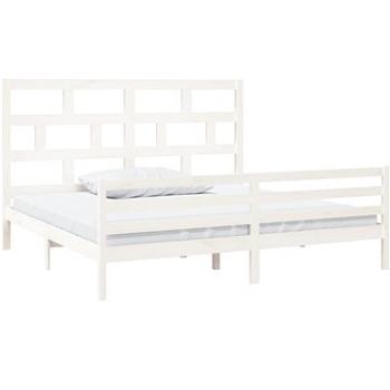 Rám postele biely masívna borovica 200 × 200 cm, 3101304