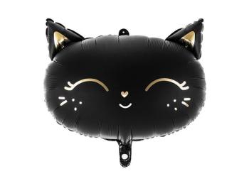 Fóliový balón mačka, 48 x 36 cm, čierny - xPartydeco