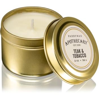 Paddywax Apothecary Teak & Tabacco vonná sviečka v plechu 56 g