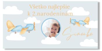 Narodeninový banner s fotkou - Lietadielka Rozmer banner: 130 x 260 cm