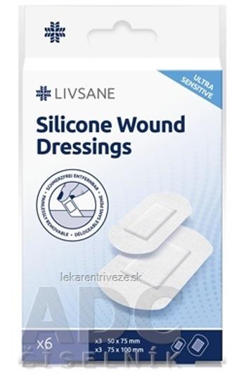 LIVSANE Silikónové náplasti ULTRA SENSITIVE na citlivú pokožku, 2 rozmery, 1x6 ks