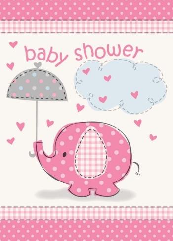 Pozvánky dáždniky "Baby shower" - Dievča / Dievča 8 ks - UNIQUE