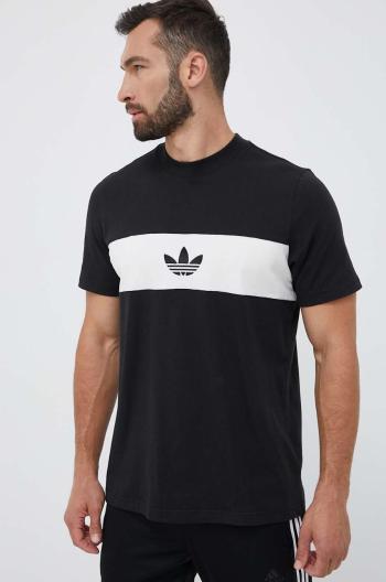 Bavlnené tričko adidas Originals čierna farba, s nášivkou